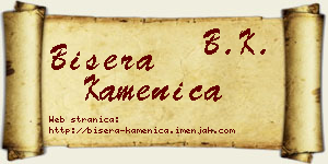 Bisera Kamenica vizit kartica